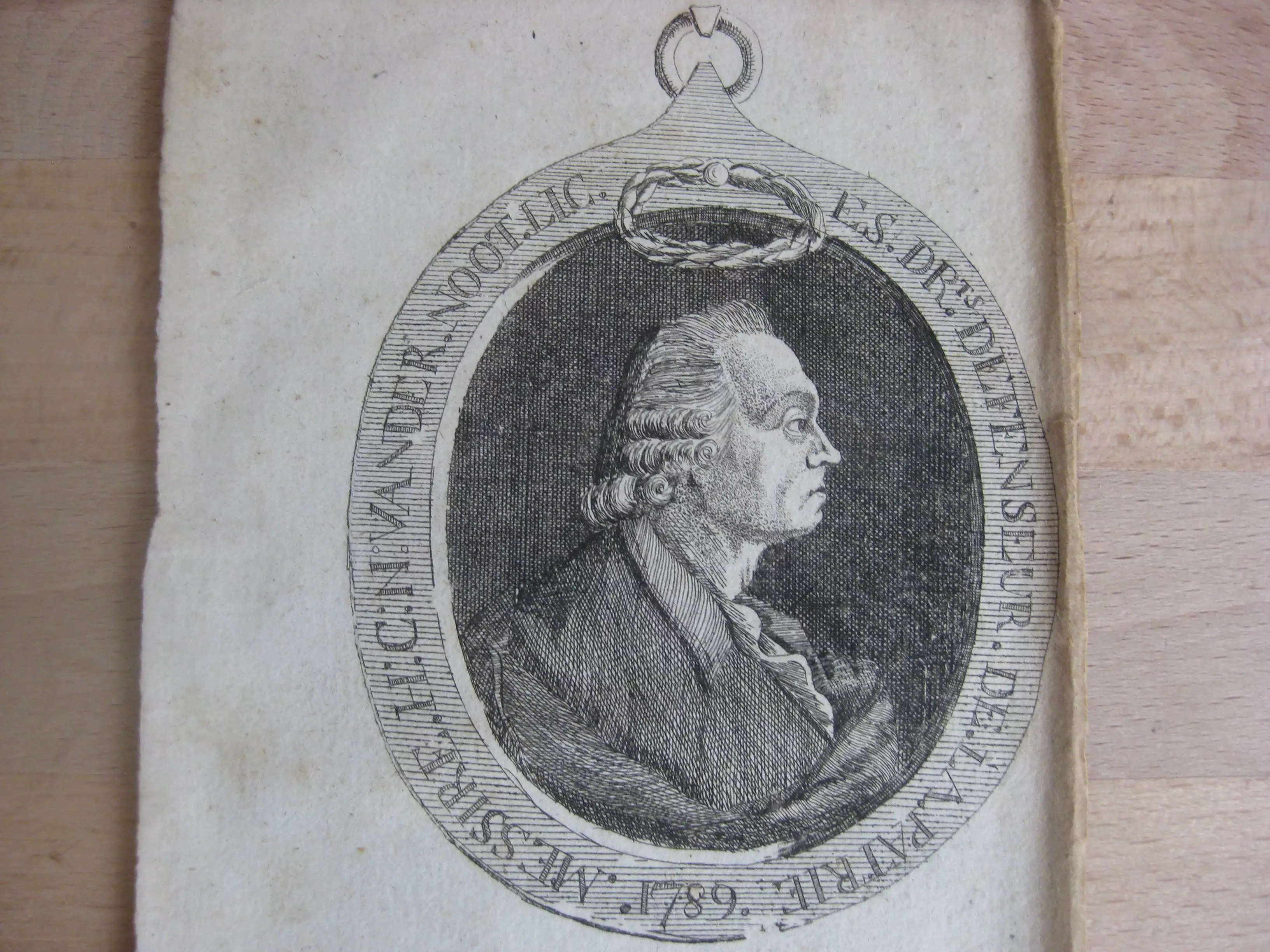 Portrait gravé de Henri Van der Noot en médaillon