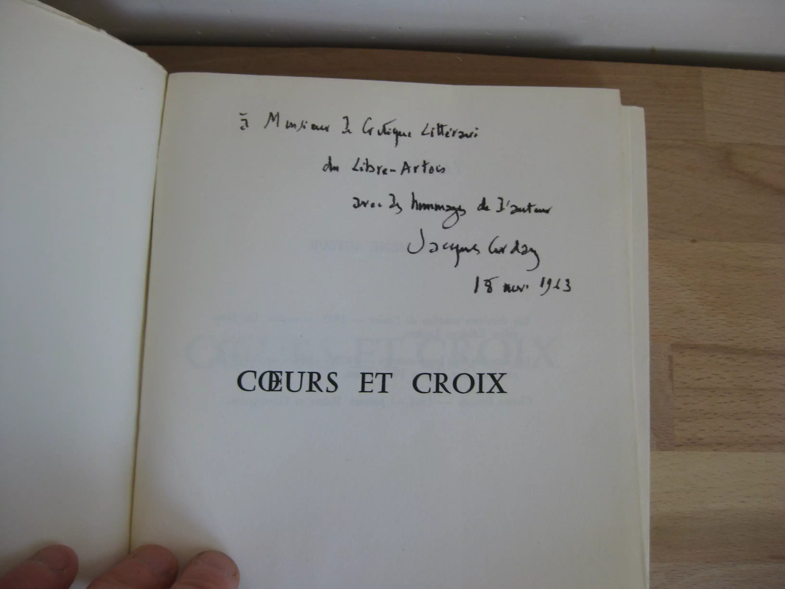 Cœurs et croix - Poésies, Jacques Corday Cœurs et croix - Poésies, Jacques Corday