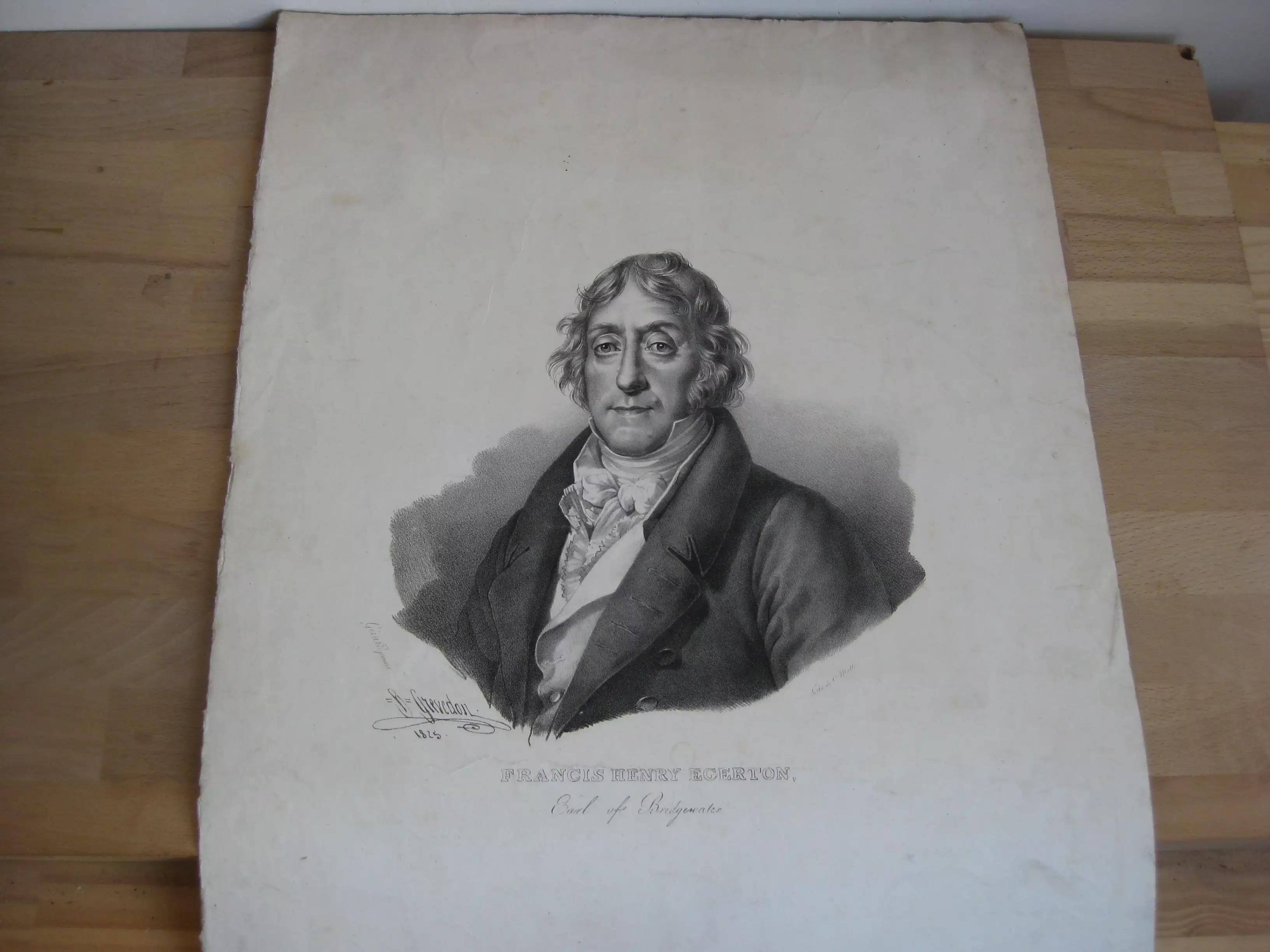 Francis Henry Egerton, Earl of Bridgewater, lithograhié par Pierre-Louis Henri Grévedon