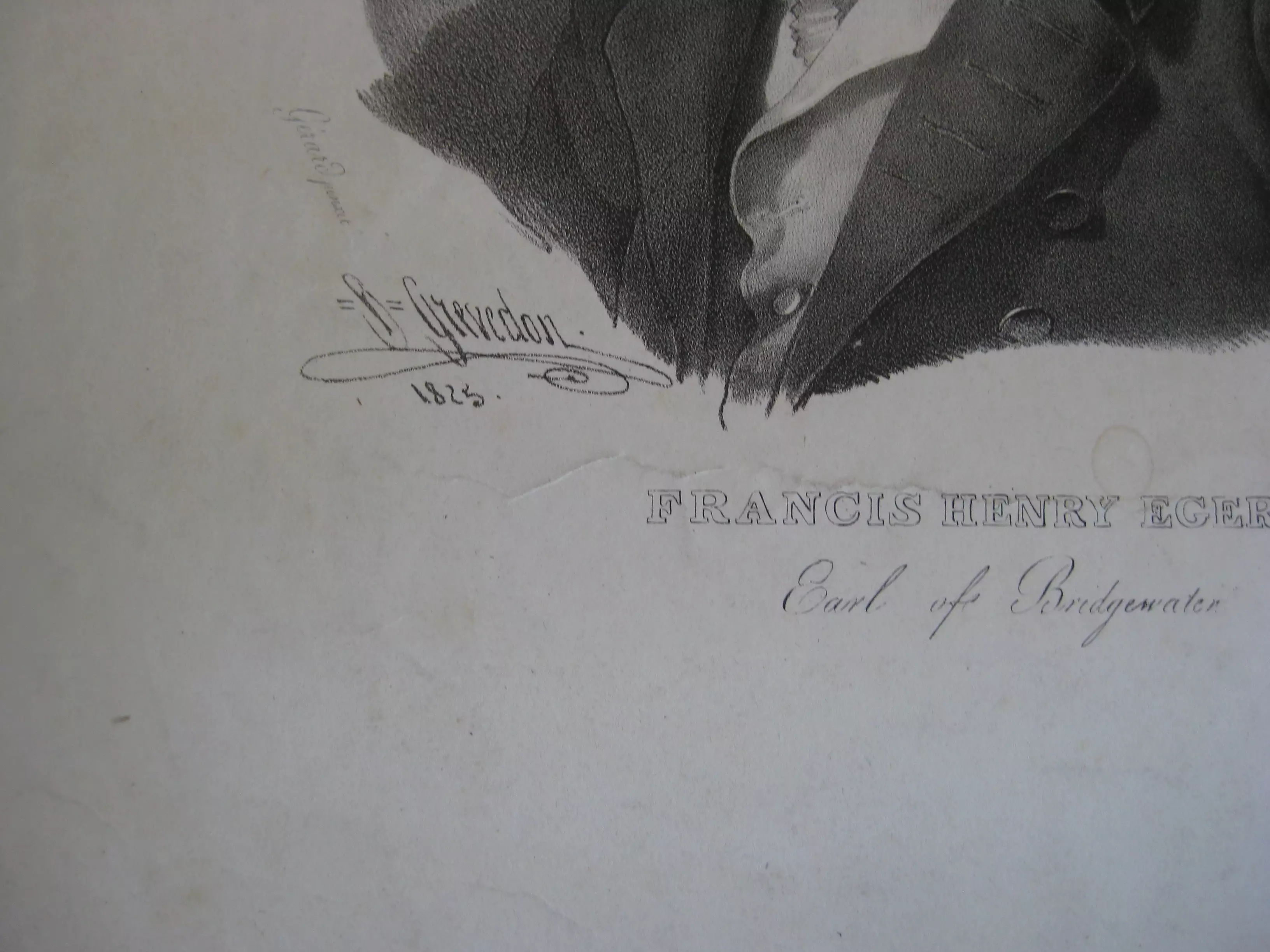Francis Henry Egerton, Earl of Bridgewater, lithograhié par Pierre-Louis Henri Grévedon